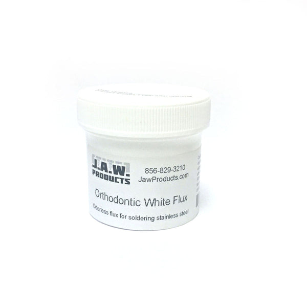 Orthodontic White Flux is a creamy, smooth white flux for soldering stainless steel; use with our .025 silver solder. Can be thinned with distilled water.  